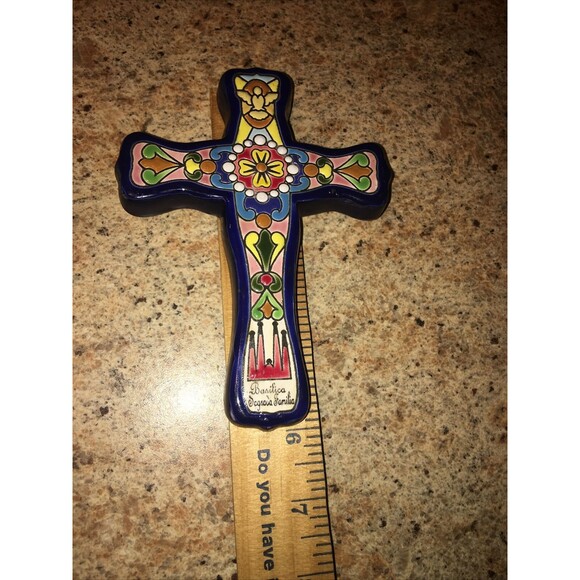 Vintage Artesanias Medina Perez Cross Hand Made In Spain Religious Art Beautiful - Picture 6 of 7